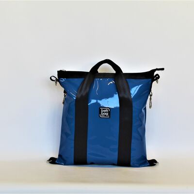 SMART MEDIUM light blue lacquered backpack bag