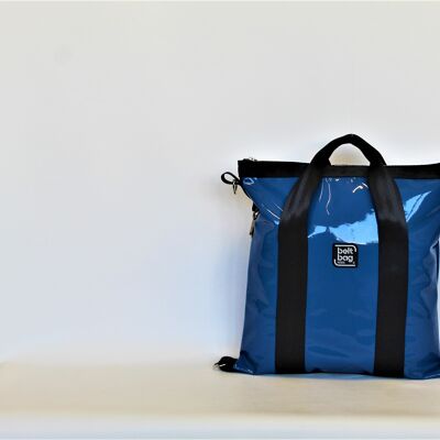 SMART MEDIUM light blue lacquered backpack bag