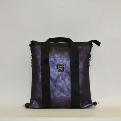 Bolso mochila SMART MEDIUM violeta jaspeado dorado