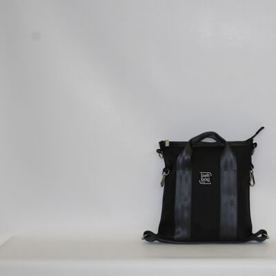 SMART MINI black satin backpack bag