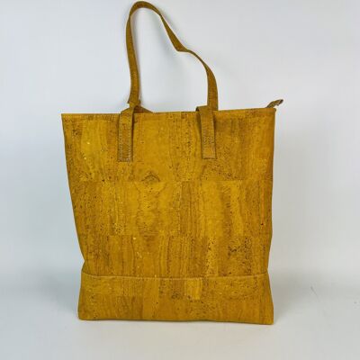 Tote bag ocher yellow cork