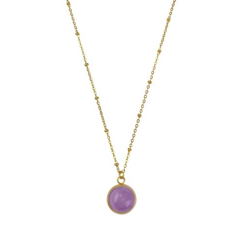 Necklace Amethyst Stone - Gold