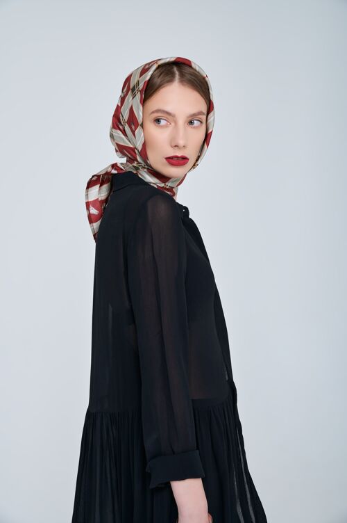 Silk Race , 70X70cm || SILK Scarf, Scarf for everyday, LIMITED EDITION