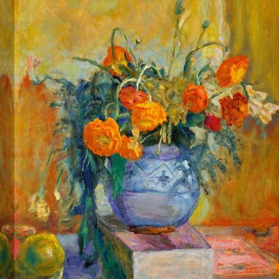 Canvas Print: Pierre Bonnard, Buttercups in a Blue Vase