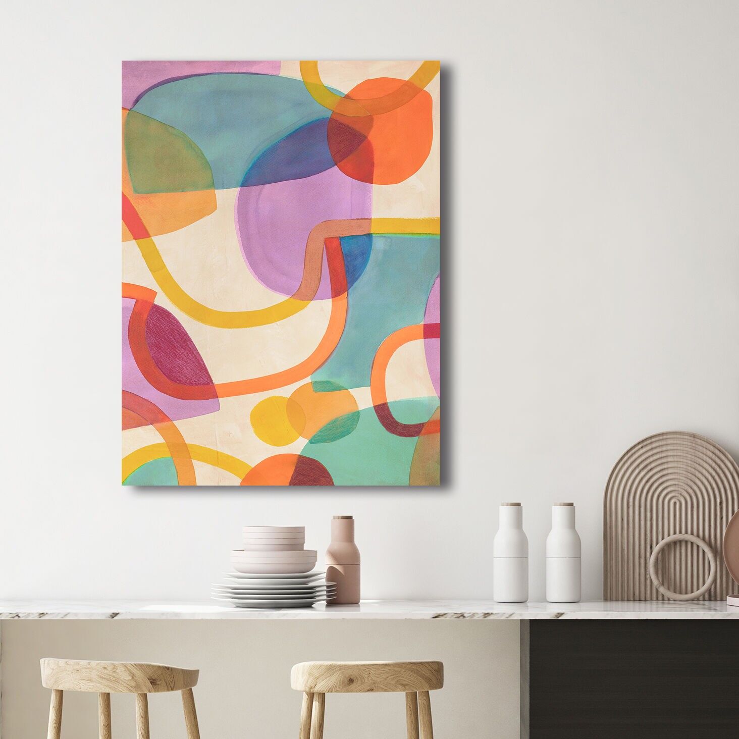 Quadro astratto, stampa su tela: Steve Roja, Laughter II