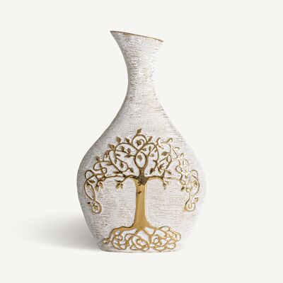 Small gold tree vase - 7x11x25cm