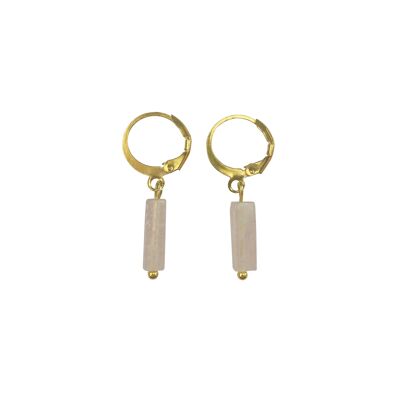 Earrings Rose quarts - Gold