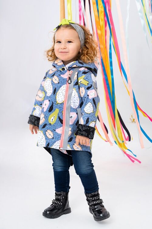 Kids Softshell Jacket with Patent,Fruits