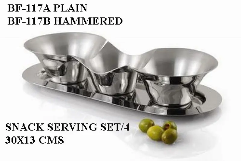 Buy wholesale Snack server S/4 hammered nickel