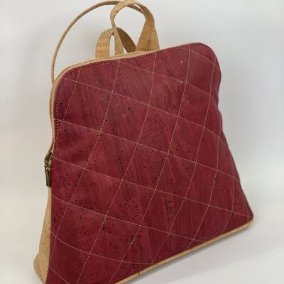 Backpack red quilted cork