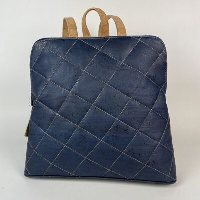 Backpack blue quilted cork