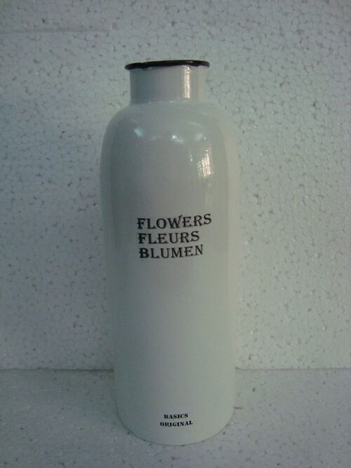 Blumenflasche schmal gr weiß