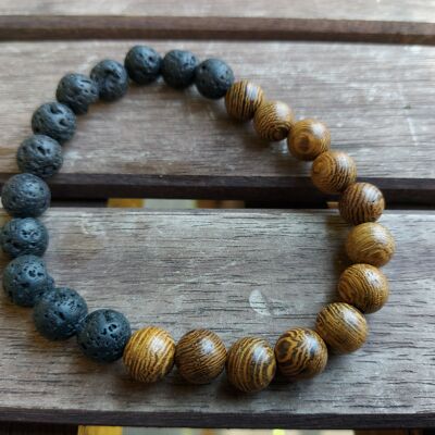 Wood Bead Bracelet - 0277-1