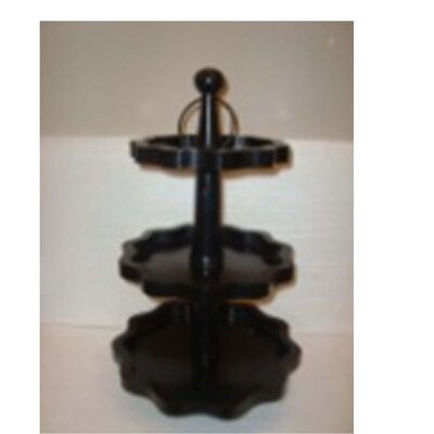 Etagere Blume 3-lagig schwarz