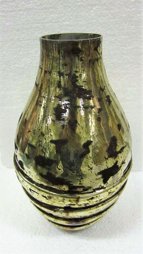 Swirl Belly Vase col. Silber berieben
