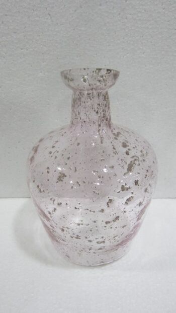 Vase boule grandes pierres roses lisses
