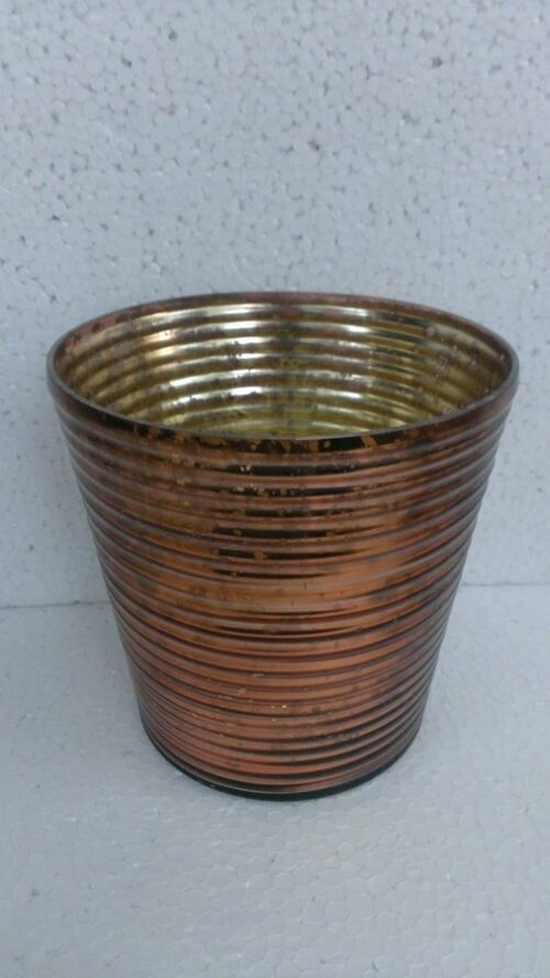 Vase konische Linien groß Kupfer