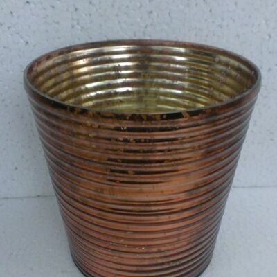 Vase konische Linien groß Kupfer