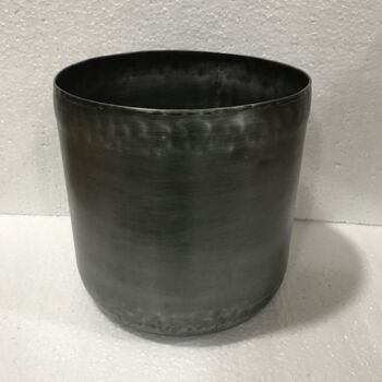 Vase tambour bas zinc
