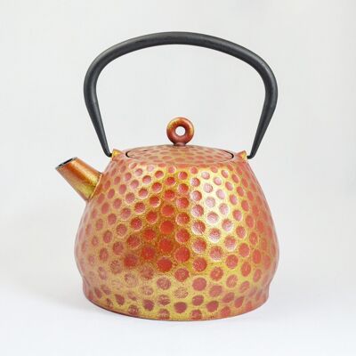 Gulu Cast Iron Teapot, Iron Pot, Coffee Pot, 1.5L in Red