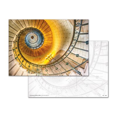 A5 Postcard - The Staircase of the Eckmühl Lighthouse, Finistère