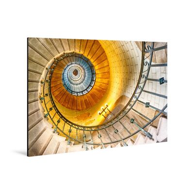 Dibond 20 x 30 cm - Die Treppe des Leuchtturms von Eckmühl, Finistère