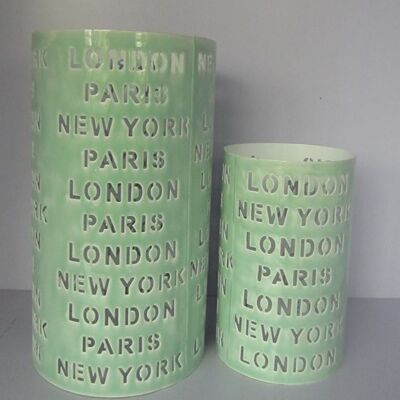 Iron London Laterne s/2 Marmorgrün