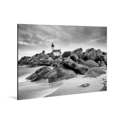 Dibond 20 x 30 cm - El faro de Pontusval, Finisterre