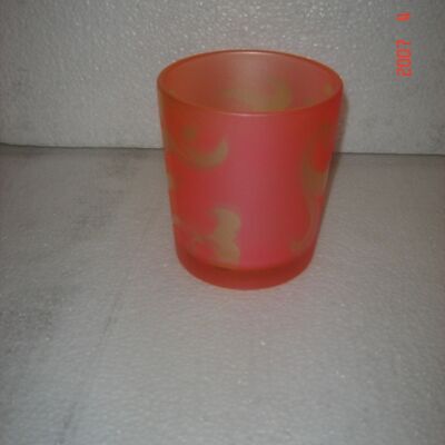 Glas transparent rosa/elfenbein