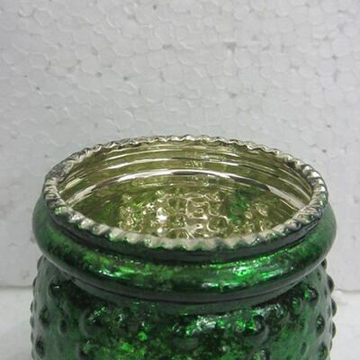 T-light glas rand nop grün