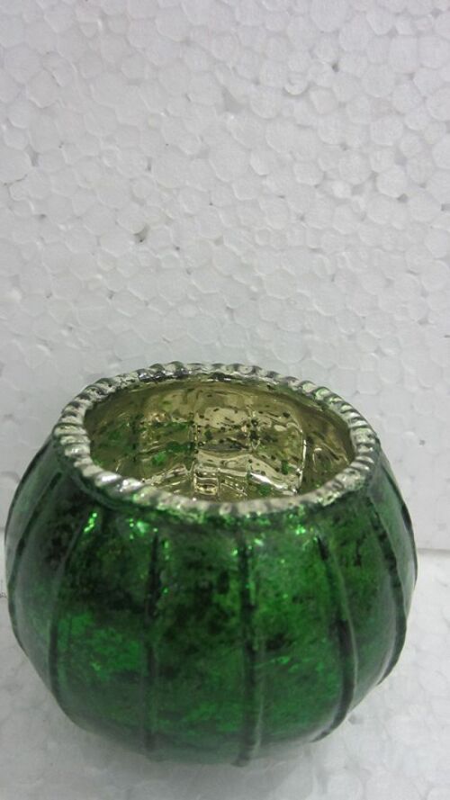 T-light Glas rund mini grün