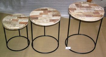 Table d'appoint h/z ronde set/3