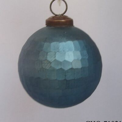 4&quot; Kugel chezeled blau matt