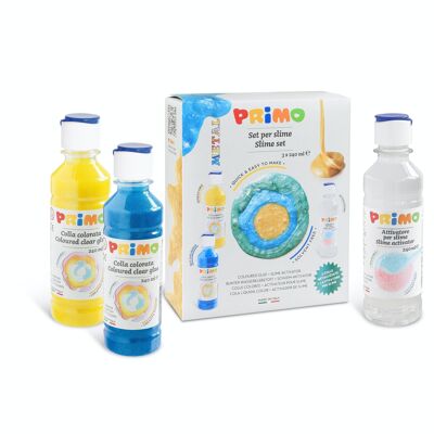 Slime-Set, 2 metallicfarbene Kleber, 1 Slime-Aktivator in der Flasche 240 ml