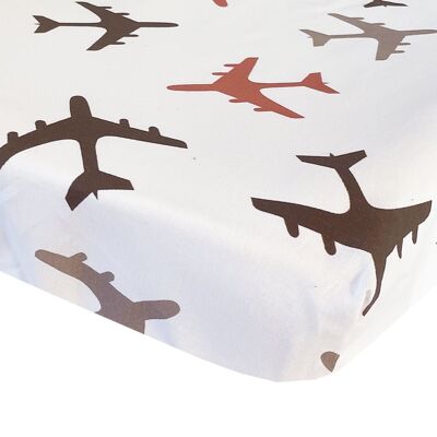 hoeslaken 40x80 Aviones choco