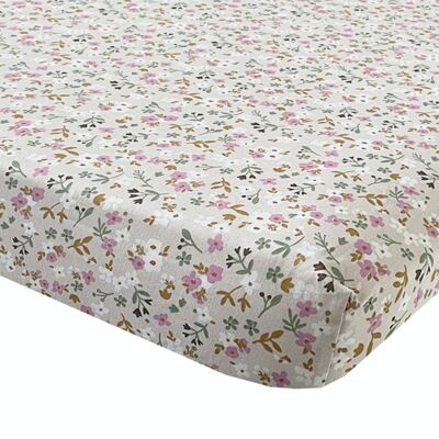 Hoeslaken 40x80 Fleur natur