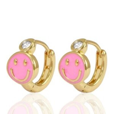 Boucles d'oreilles smiley rose/collection enfant