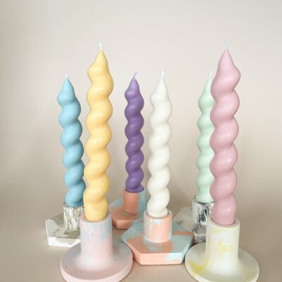 Dinner Candle Spiral - Pastel