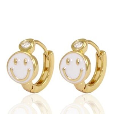 Boucles d'oreilles smiley blanc/collection enfant