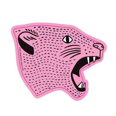 Jaguar rosa Pegatina
