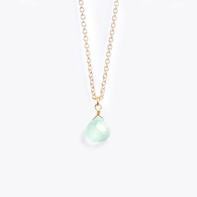 Gemstone Pendant Necklace - Sea Glass Chalcedony