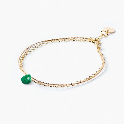 May Gold and Silk Birthstone Bracelet