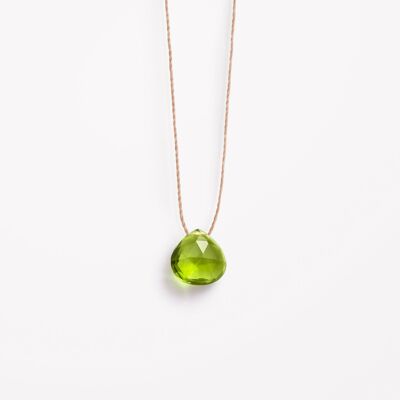 August Fine Cord Birthstone Necklace