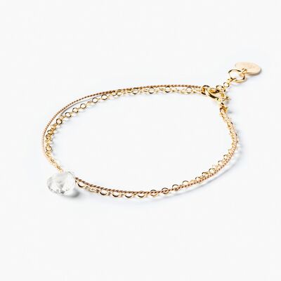 April Gold and Silk Birthstone Bracelet