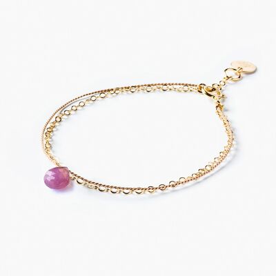 September Gold and Silk Birthstone Bracelet