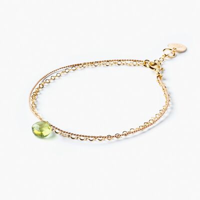 August Gold and Silk Birthstone Bracelet