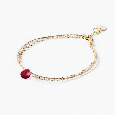 July Gold and Silk Birthstone Bracelet