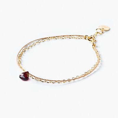 January Gold and Silk Birthstone Bracelet