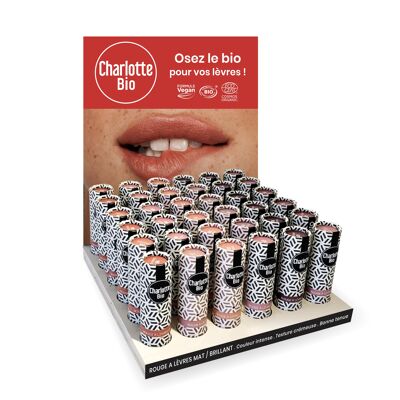 Lipstick display - matte & shimmer - 36 units
