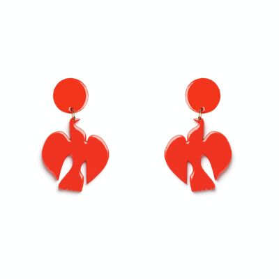 Boucles d'oreilles COLOMBINE rouge vermillon